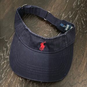 Polo Ralph Lauren Navy Visor with Red Logo